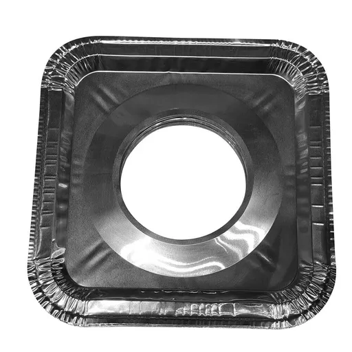 Aluminum Foil Square Gas Burner Disposable Heavy Thick Quality Bib Liners Covers (8.5" Square) (40 Pack)