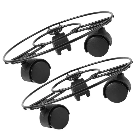 2Pcs Flower Pot Moving Tray with Wheels Metal Holder for Indoor and Outdoor Flower Pots