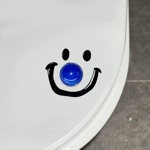 2 PCS Blue Smiley Face Toilet Seat Lifter - Adhesive Bathroom Lifter Handle for Hands-Free Opening