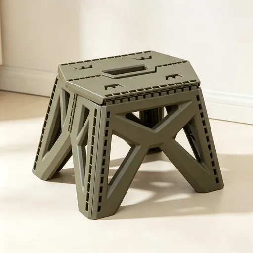 Portable Folding Plastic Stool 28x32x23cm Deep Olive Green,Handheld Lightweight Seat for Camping Fishing Travel & Entryway Shoe Changing,Christmas Halloween Outdoor Practical Gift