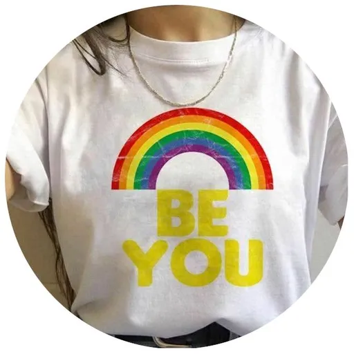 House Of Dasein 17 Designs Gay Pride Rainbow Harajuku Shirts For Women - Rainbow - Xxl - Be You