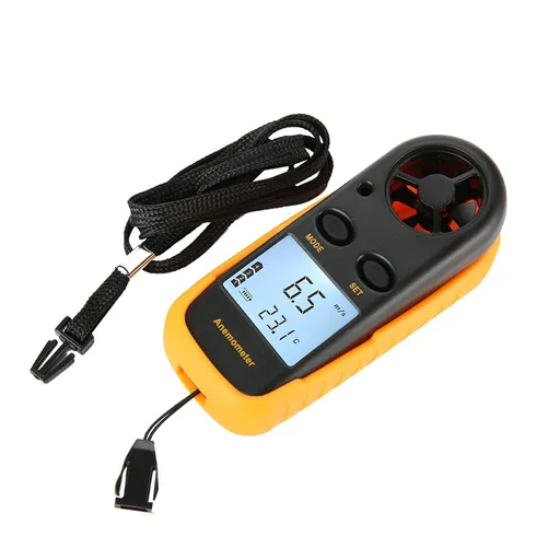 Anemometer Handheld, Light Weight Digital Wind Speed Meter, Wind Speed Temperature Gauge with Digital LCD Display