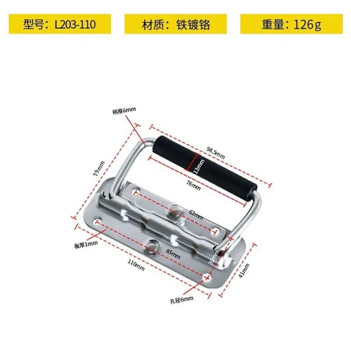 Stainless Steel Tool Case Handle Foldable Durable for Home Repairs