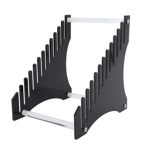 Record Storage Holder 12 Slots Acrylic Vinyl Record Organizer Easy Assembly Access Record Stand for Music Collection Album Black
