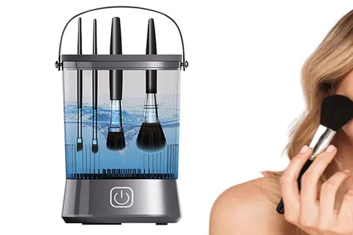 Water-Resistant Electric Makeup Brush Cleaner Automatic Brush Cleaner Dryer Tool -Black