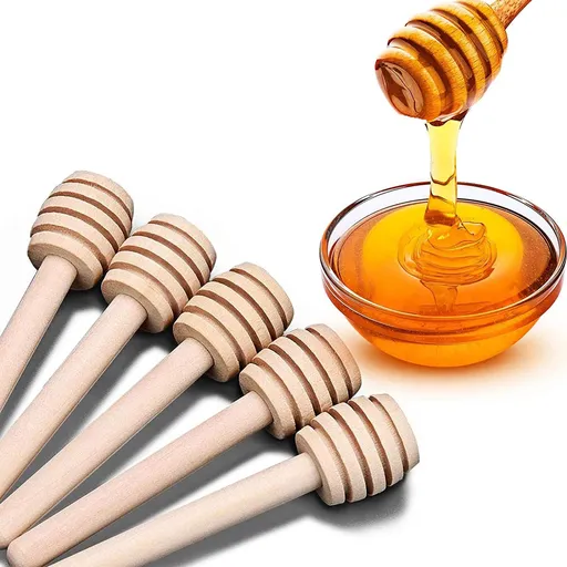 Wooden Honey Dipper Stick Collecting Dispensing Drizzling Jam Portable Wedding Party (8cm, 20) high-quality wood