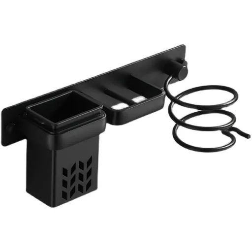 Dryer Holder Hairdryer Station Wall Mounted Spiral Shelf Bracket Stand Hanger Straightener Organizer Blow Storage with Holes Rack