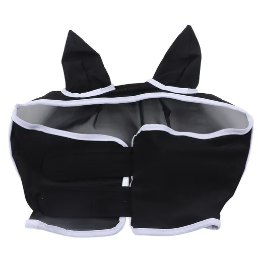 Horse Fly Mask Breathable Comfortable Soft Fine Mesh Design Horse Face Mask Horse Supplies with Ears Black