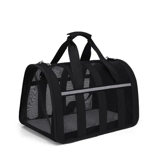 1 Pack Foldable Pet Carrier Bag for Cats and Dogs, Soft Breathable Travel Bag, Black, L