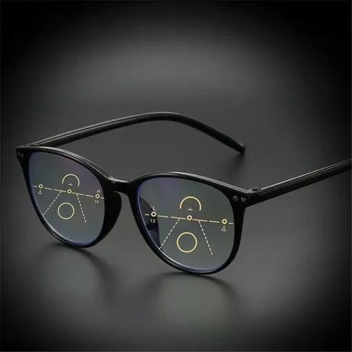 Progressive Multifocal Reading Glasses Blue Light Blocking Computer Glasses Black-Red Strength 2.5