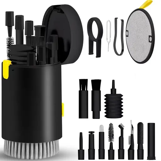 Electronics Cleaning Kit Portable Multi-Function Cleaning Tools for Phone Tablet Keyboard Camera Headphones Compact Storage for Travel Home Office Maintenance