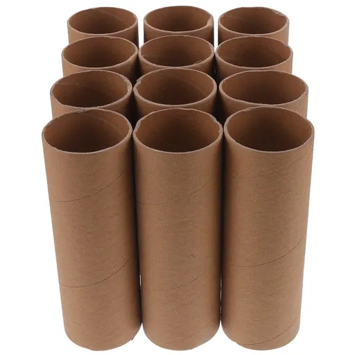 12Pcs DIY Brown Cardboard Tubes Paper Rolls for Craft Making and Creative Projects