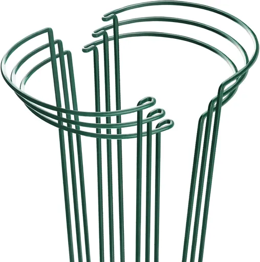 Plant Support Poles, 6-Pack Metal Peony Cages and Supports, Plant Support Cage for Garden Poles, Large Plant Support Ring for Outdoor and Indoor Use, Snake Plant, Peony, Flower Tendril (25cm W x 40cm H)