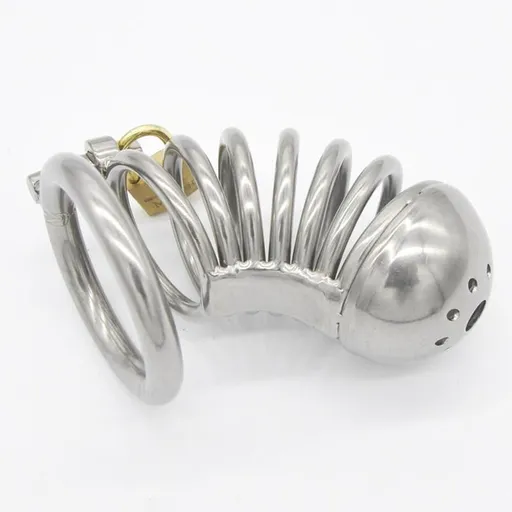 House Of Dasein Stainless Steel Cock Cage Male Metal Chastity Device Penis Lock Bdsm Fetish - 40Mm Ring