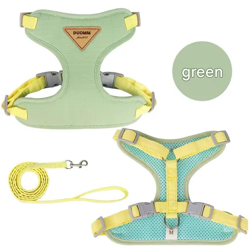 Green XS Size Adjustable Cat Harness and Leash Set - Escape Proof H-Shape Design, Breathable Polyester, Soft Padding, Outdoor Walking Safety