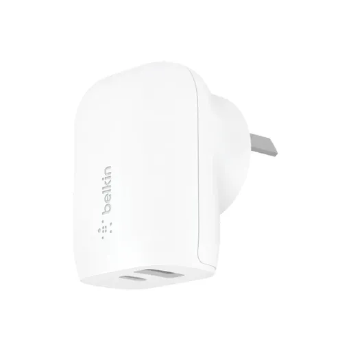 Belkin Dual PD Wall Charger with PPS 37W - iPhone|Andriod (1x USB-A + 1x USB-C)
