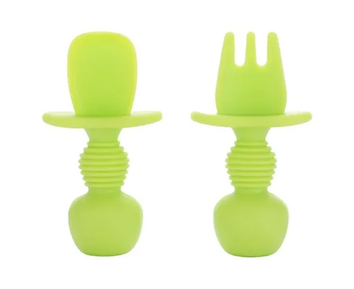Babies Utensils Set - Silicone Babies Utensils - Anti-Choke Babies Spoon And Babies Fork Utensils Set