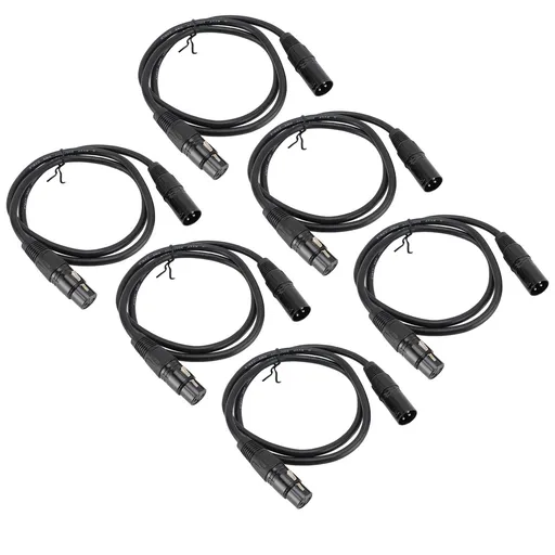 10PCS Stage Signal Cable 1 Meters Length Black Color XLR Male to Female Signal Wire