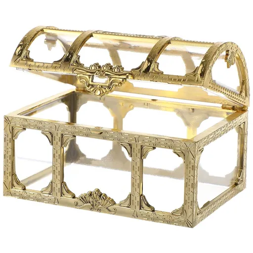 Clear Treasure Chest Large Classic Design Plastic Keepsake 1Pcs Women Wedding Memory