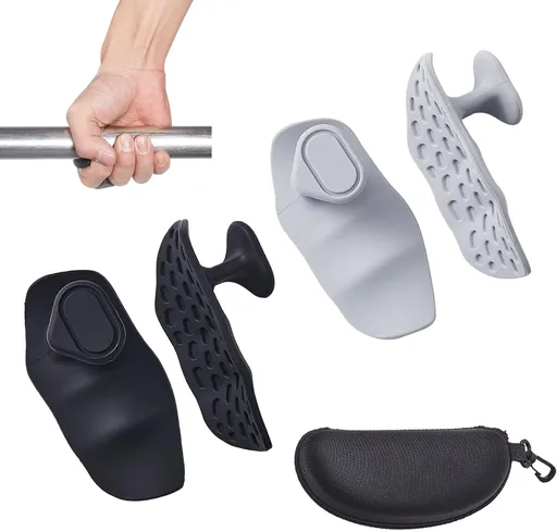 Anti-Slip Workout Rubber Weight Grips, Ergonomic Hand Protector Gloves for Lifting Palm Protection, Gym Grips Pull-Ups Training and Exercise Men Women, 2 Pairs