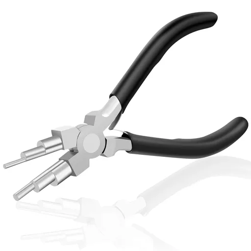 Bail Making Pliers, 6 in 1 Round Nose Pliers for Making Jump Rings, Wire Wrapping, Jewelry Making, Loop Making, Forming Bends