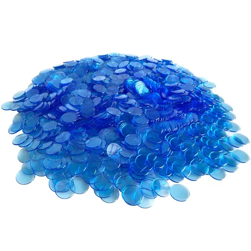 100 Bingo Chips Markers Tokens - Plastic Discs Chip Counters for Bingo Game Set, Great for Parties Classroom Game