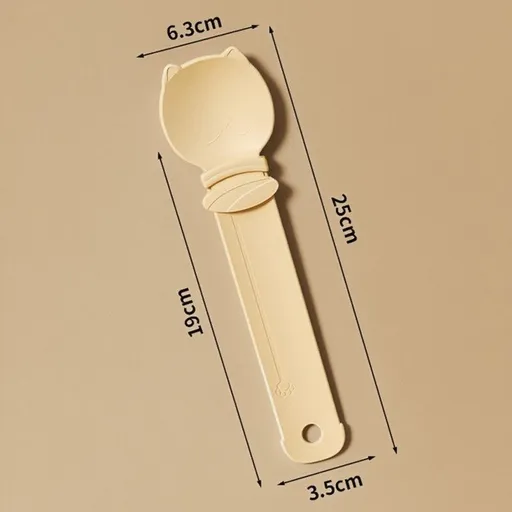 Cat Treat Spoon, Squeezer for Cat Puree Snacks, Cat Strip Feeding Spoon—Beige