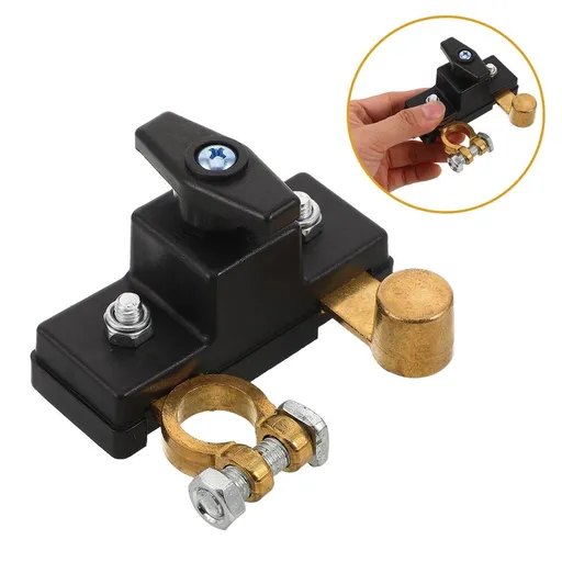 Compact Battery Disconnect Switch Copper Plastic for Car Rv Easy Installation