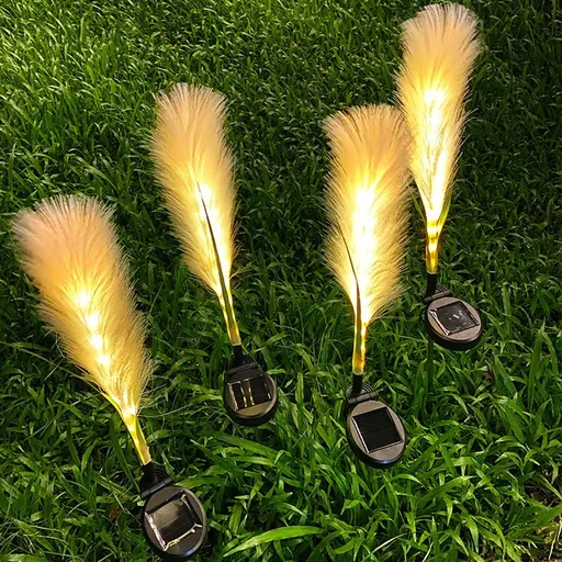 4PCS Garden Solar Lights Multi-Color Changing LED Flower Stake Light Decorative Landscape Lawn Yard Outdoor Lights 17 * 29inch