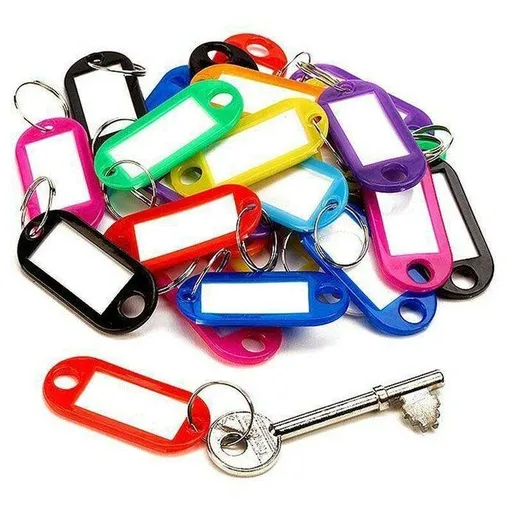 20-Pack MultiColor Key Tags, 30mm x 60mm