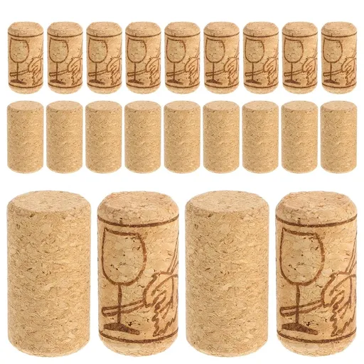 20Pcs Wine Bottle Corks Wooden Cork Bottle Stoppers Khaki Airtight Seal Reusable