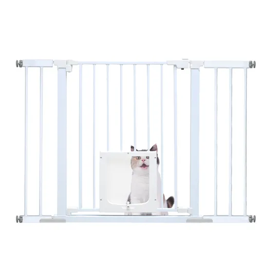 Alston 76cm Tall Baby Pet Security Gate Safety Adjustable Width with Cat Door for House Doorways Stairs Guard Extension Part Width 12cm/24cm Wall Mount