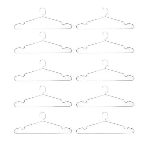 10pcs Clothes Hangers Stainless Steel Heavy Duty Prevent Slip Space Saving Coat Drying Hangers
