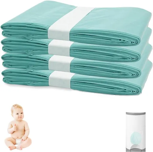 Nappy Disposal Refill Bags Large Capacity Compatible with Dekor Classic Diaper Pail 4 Pack