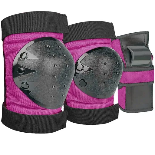 6-in-1 Protective Gear Set Adjustable Knee Elbow Wrist Guards for Roller Skating Skateboarding, One Size, Purple