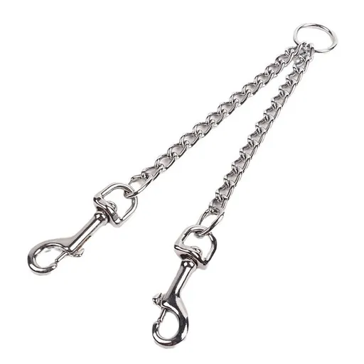 Metal Double Dog Leash Coupler, Chew Proof Tangle Free Dual Pet Dog Leash Extension Splitter Lead for 2 Dogs（3.5mm*60cm）
