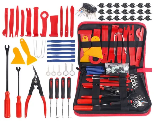 65pcs Car Trim Removal Tool Set Pry Bar Dash Kit