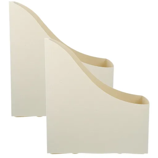 PP Desk Organizer Light Yellow 2Pcs Study Desk Magazine Holder Plastic