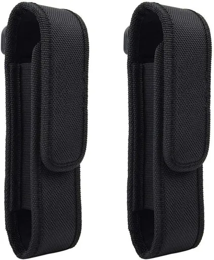 2 Pcs Flashlight Holster Pouch Holder Flash Light Belt Carry Case for 5"-7" Tactical with Stretch Capability