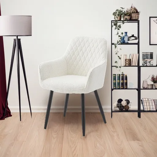 Neo Cindy Ivory Fabric Dining Chair 2-Piece Set