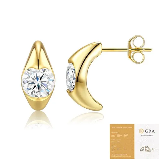 Elevate your everyday elegance with these luxurious moissanite drop earrings, featuring brilliant round-cut stones in a radiant gold setting. Designed for versatile wear, they effortlessly transition from chic daily office attire to refined formal oc