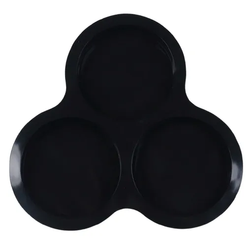 1 Pcs Silicone Egg Cups for Air Fryer,3-Cavity Cupcake Baking Tray,Round Silicone Baking Tools,Round Silicone Ramekins,for Sandwiches,Non-Stick Tray for Baking Accessories,(Dark Gray,9.06x8.46 in) Black