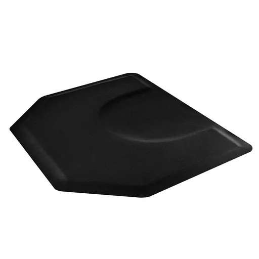 Salon Mat for Hair Stylist, 1225 x 1505 mm Hexagon Salon Chair Mat Anti Fatigue, 13mm Thickened Barber Shop Floor Mat with Round Cut Out, Easy-to-Clean PVC Surface & Anti-Trip Beveled Edges
