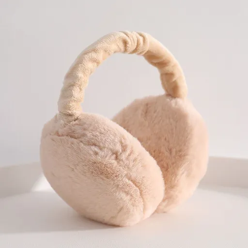 Winter Warm Ear Muffs Portable Foldable Ear Muffs Outdoor Men And Women's Plush Ear Warmer Ear Muffs （beige）