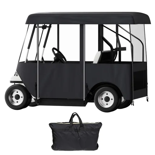 Golf Cart Enclosure, Polyester Driving Enclosure, Club Car Covers Universal Fits for 2+2 Passenger Golf Carts, Sunproof and Dustproof Outdoor Cart Cover
