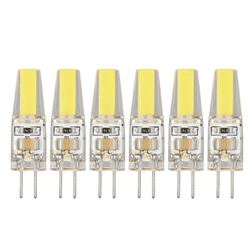 6 Pcs 6W 500LM G4 Bulb LED COB Silica Gel Energy Saving Lamp Bulb for Ceiling Lamp Wall Lamp Table Lamp 220V Cold White