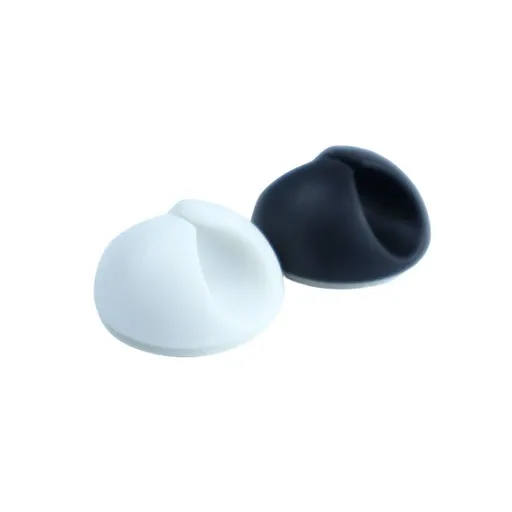 Cable Clip, Acrylic Adhesive Charger Cord Holder, Wire Organizer for Desk, Nightstand and Office Cable Management,White and black