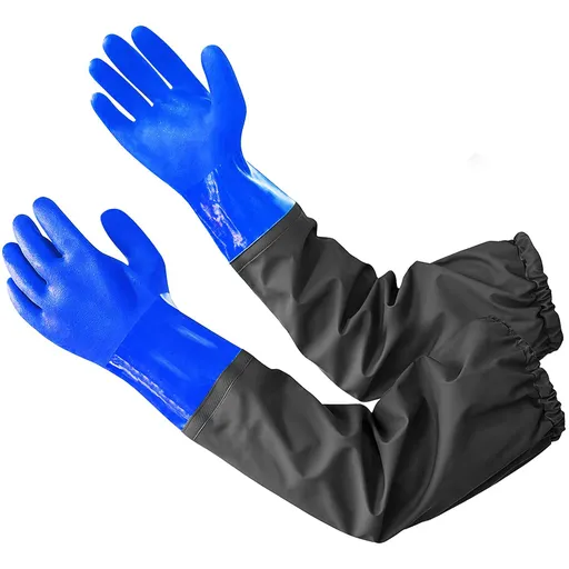 Chemical Resistant Nitrile Gloves Heavy Duty Long Gloves for Cleaning Waterproof Ambidextrous Fit Size Suitable for Women and Men