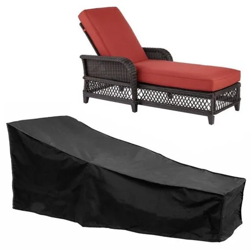 Sun Lounger Cover Waterproof Windproof 210D Oxford Fabric Black, 208 x 76 x 41 cm