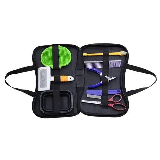 8-in-1 Pet Grooming Kit, Portable Dog Cat Grooming Supplies, Storage Bag for Daily Care